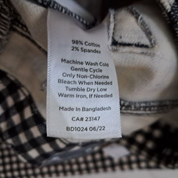 NWT Talbots Pants Women's 10 Black White Corduroy Checkered Straight Leg Preppy - Picture 9 of 12